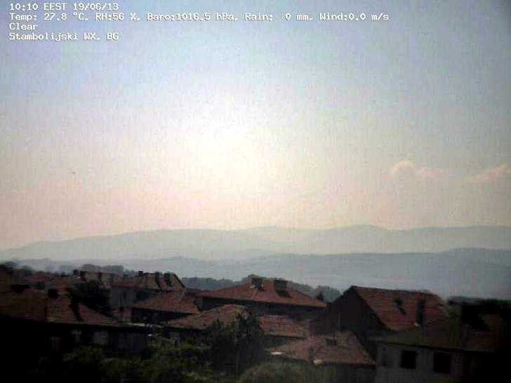 Стамболийски времето уеб камера панорама над града към Родопи планина Free-WebCamBG