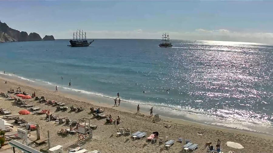 Алания, Alanya времето уеб камера плаж 'Клеопатра', Турската 'Ривиера' Средиземно море, Турция, kamerite Free-WebCamBG